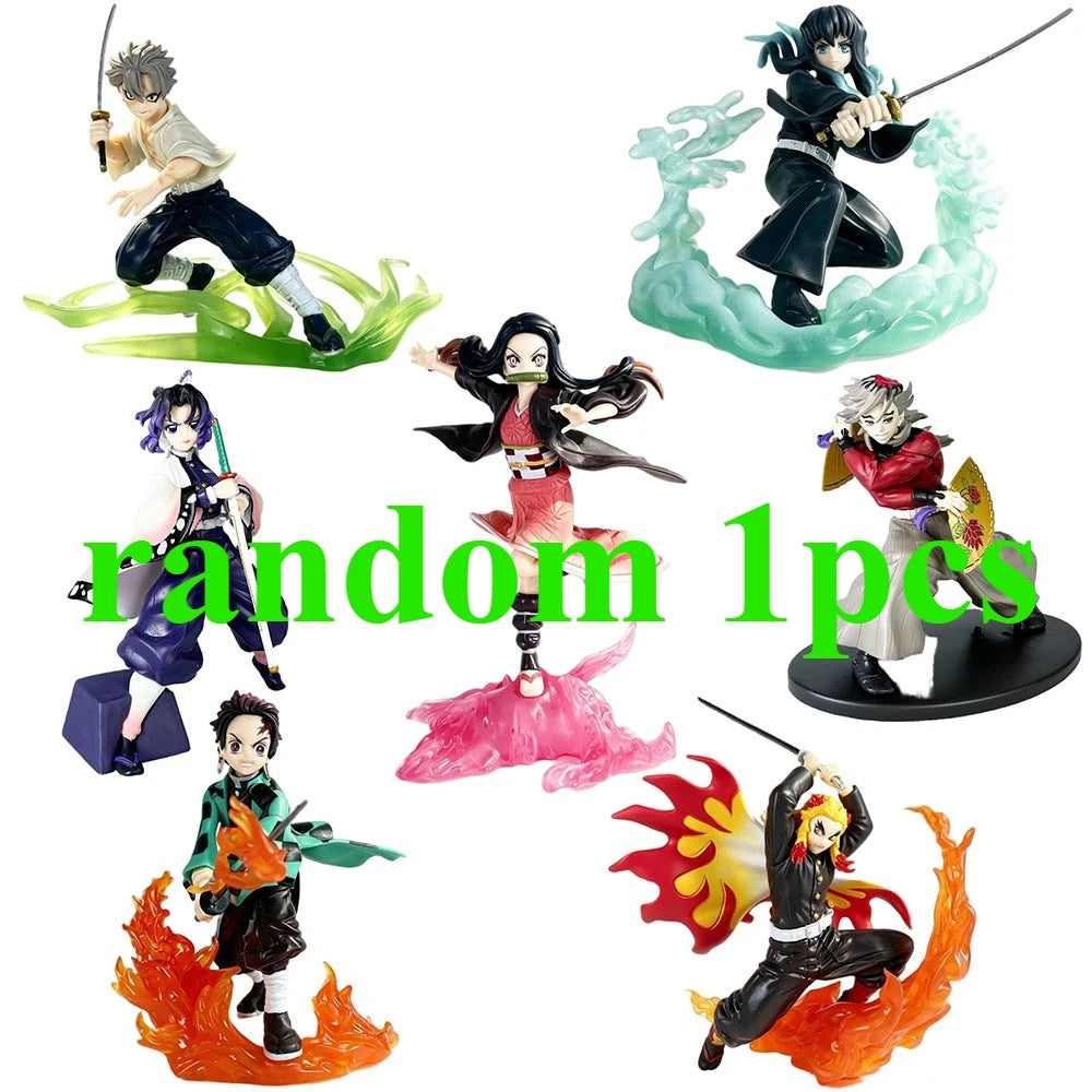 Demon Slayer Anime Character Kamado Tanjirou Iguro Obanai Nezuko Hinokami Kagura Figurine Toys Model Decor Gift