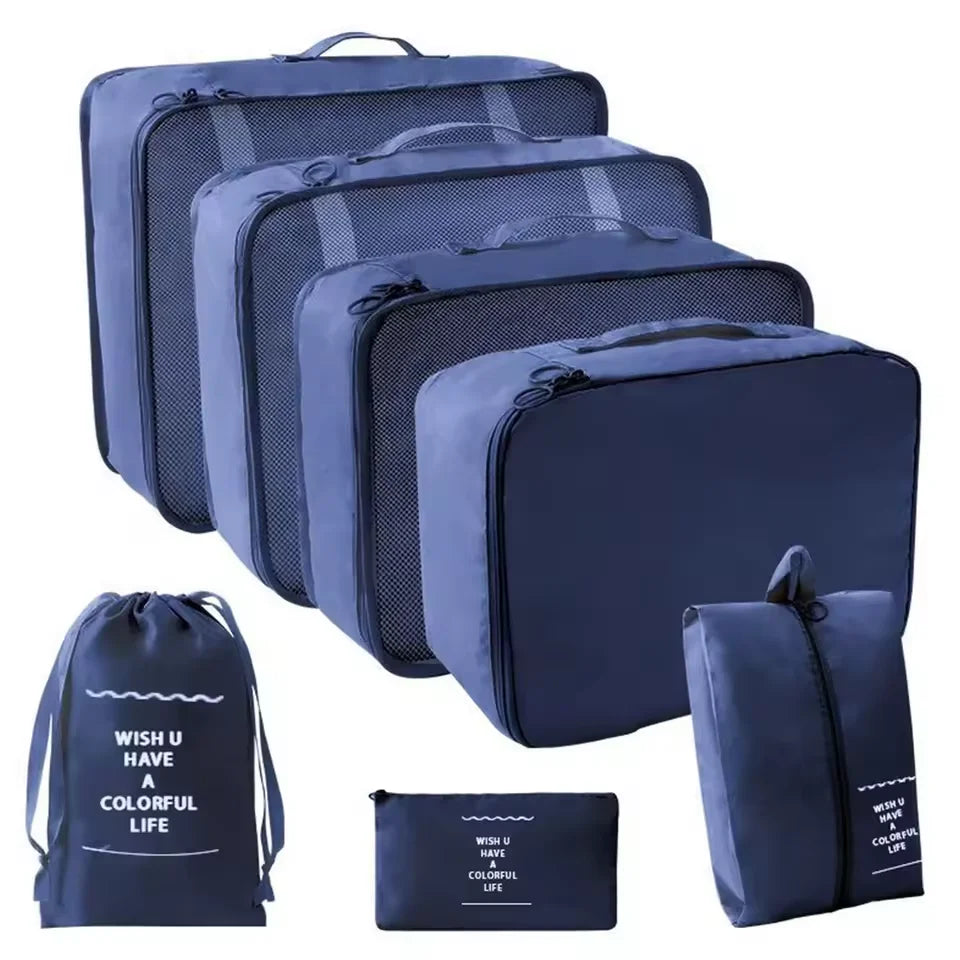 7-Piece Travel Packing Cube & Shoe Bag Set