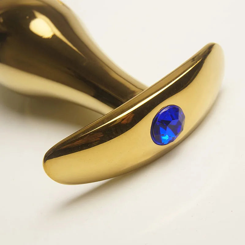 Crystal Diamond Metal Anal Plug with Anchor Base