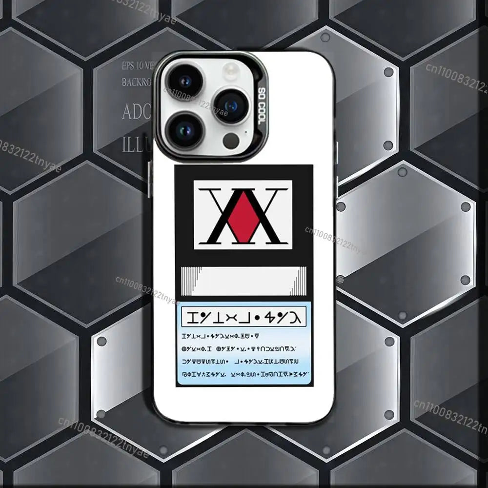 H-Hxh Hunter X H-Hunter License Phone Case IMD Phone Case For IPhone 17,16,15,14,13,12,11 Pro Max Plus Color Silver Cover BLACK