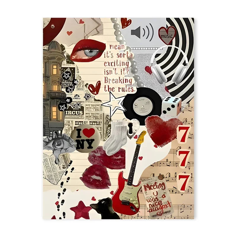 Downtown Girl Y2K Rock Canvas Wall Poster