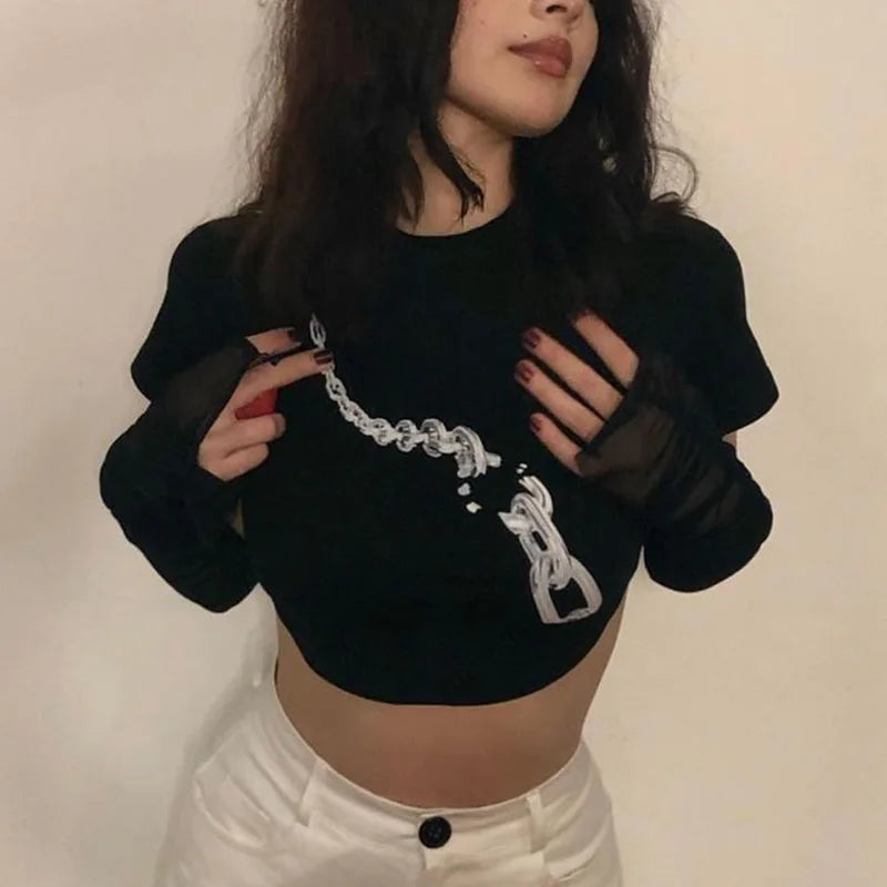 “I Love Emo Boy” Graphic Y2K Baby Tee