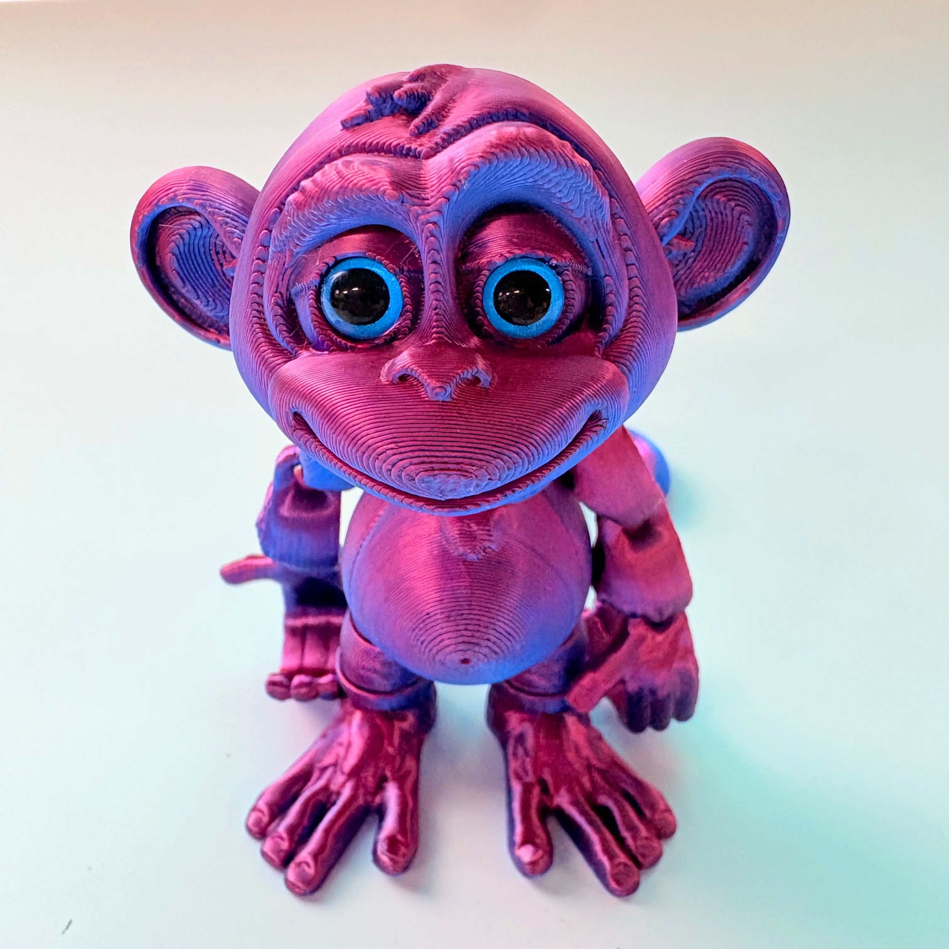 Monkey 3D Printed Articulated,Stands Upright,Hangs by Tail or Hand,travel companion,Jungle Animal Figurine,Fidget Desk Figurine