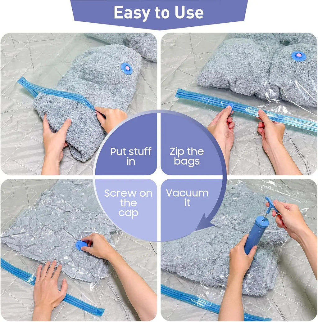 Vacuum Storage Bags Space Saver Vacuum Storage Bags, Vacuum Seal Bags for Clothing, Clothes, Comforters and Blankets