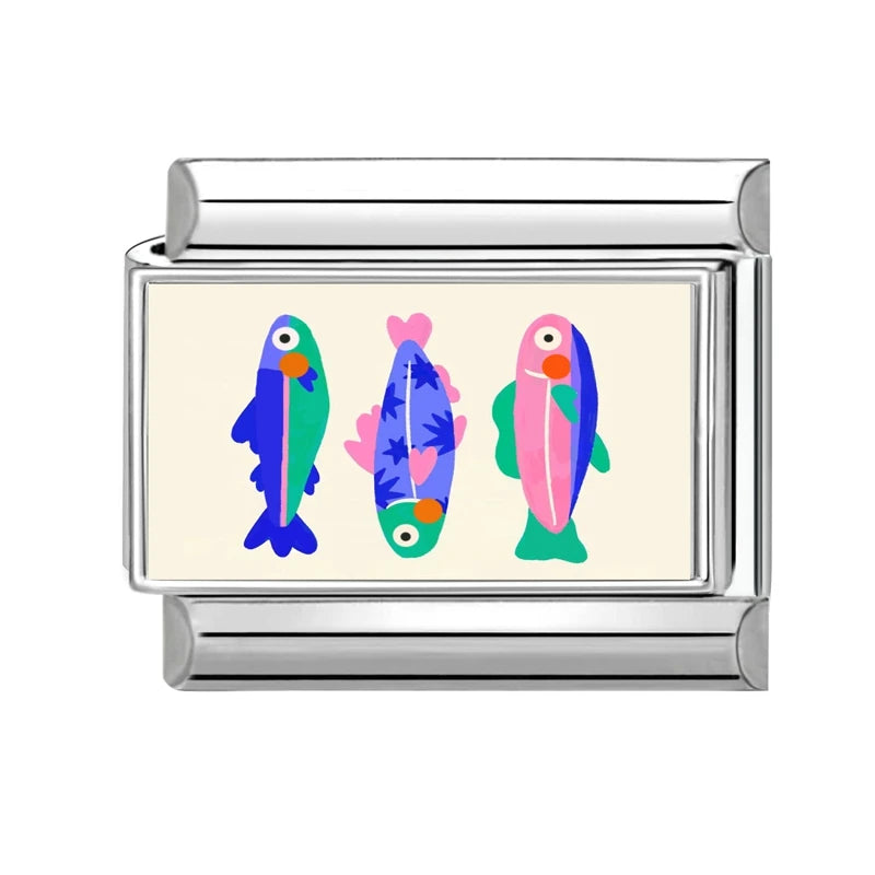 Cute Animal & Rainbow Italian Charm Links – 9mm