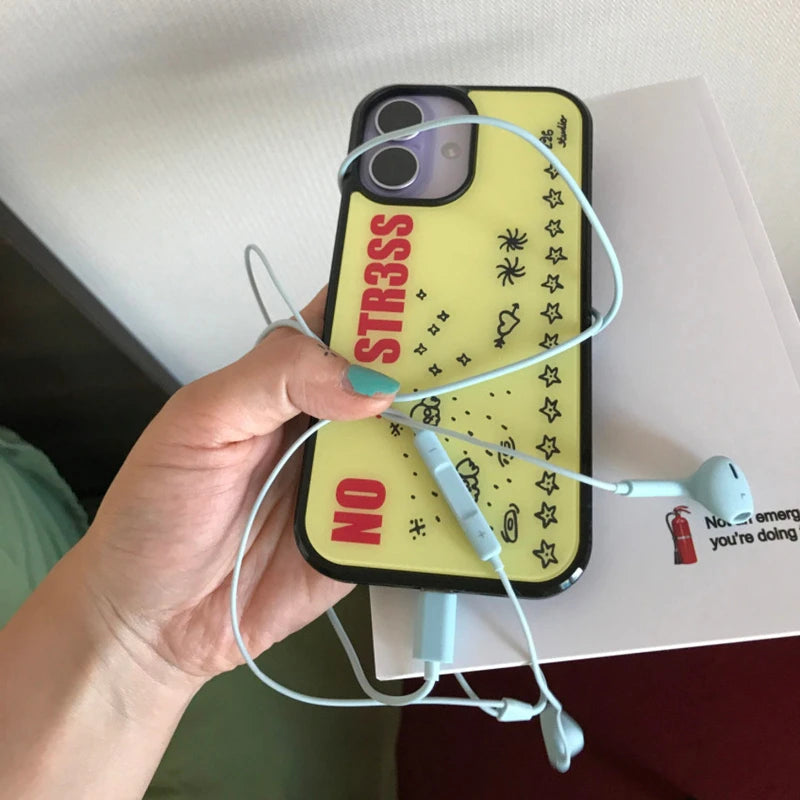 Yellow Love Graphic Anti-Drop Phone Case for iPhone