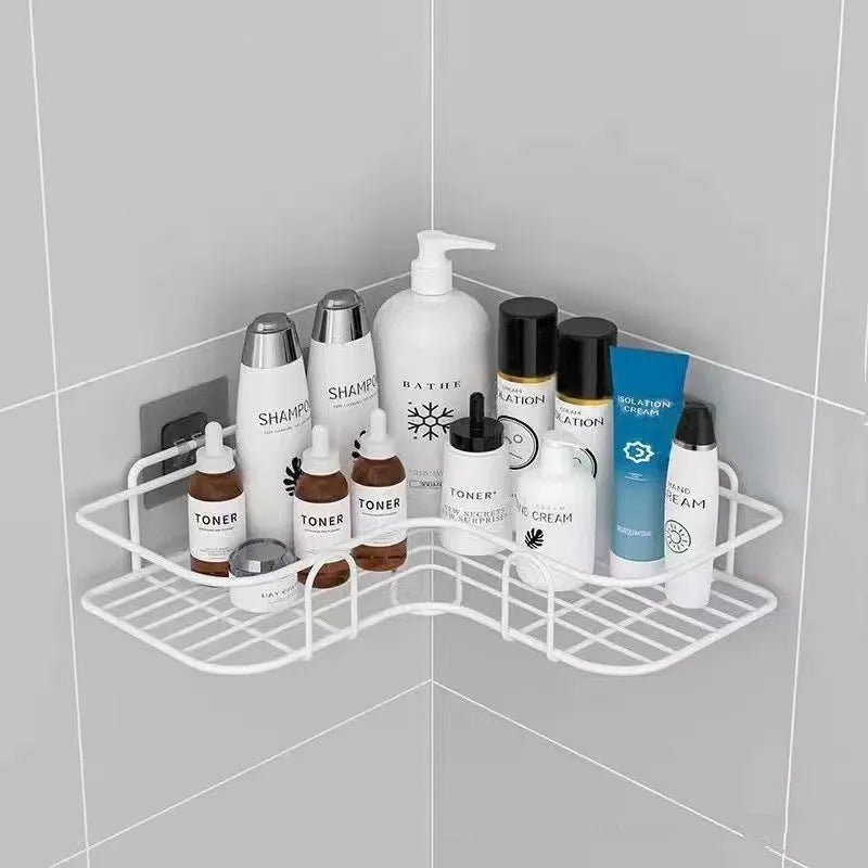 Punch-Free Iron Corner Shower Storage Basket