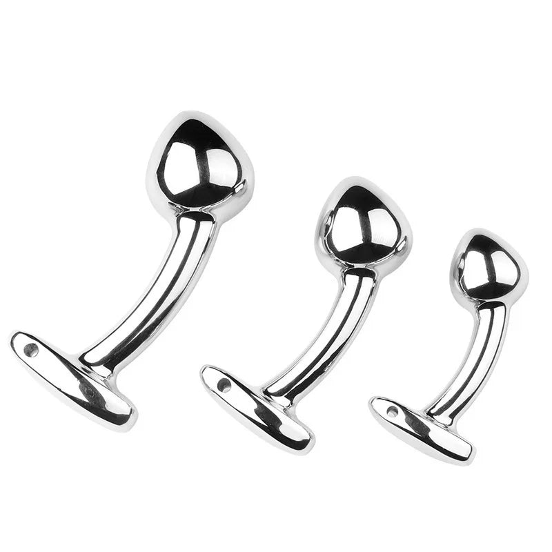 Curved Stainless Steel Tadpole Anal Plug