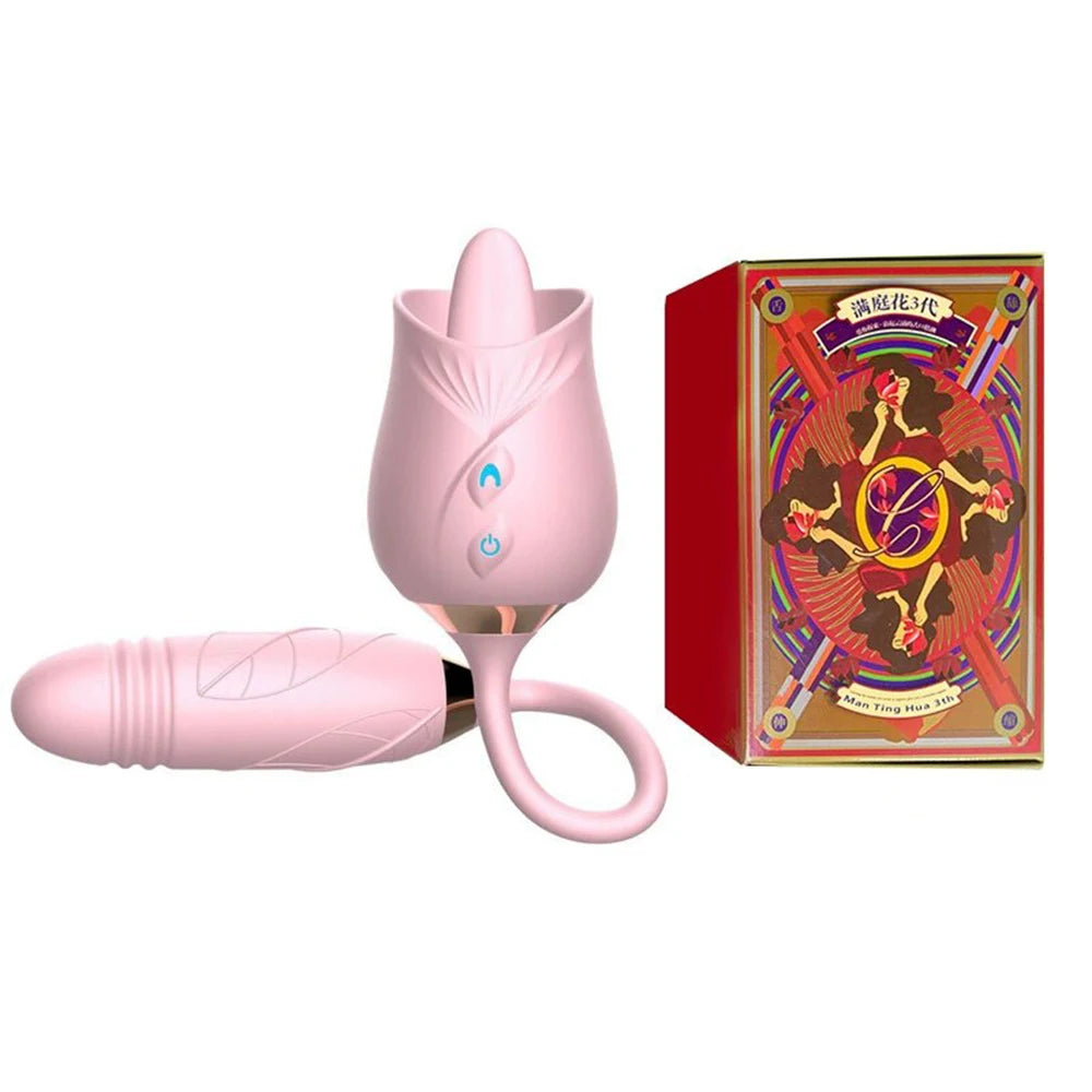 Rose Vibrator with 10 Suction & Thrusting Modes