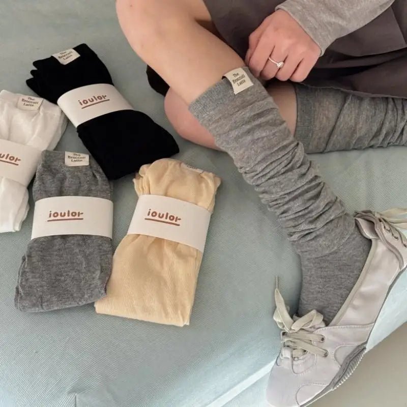 Thigh High Socks Korean Women Stockings Solid Color Mesh Calf Japanese JK Knee High Stockings Fashion Accessories Gift Sexy Styl