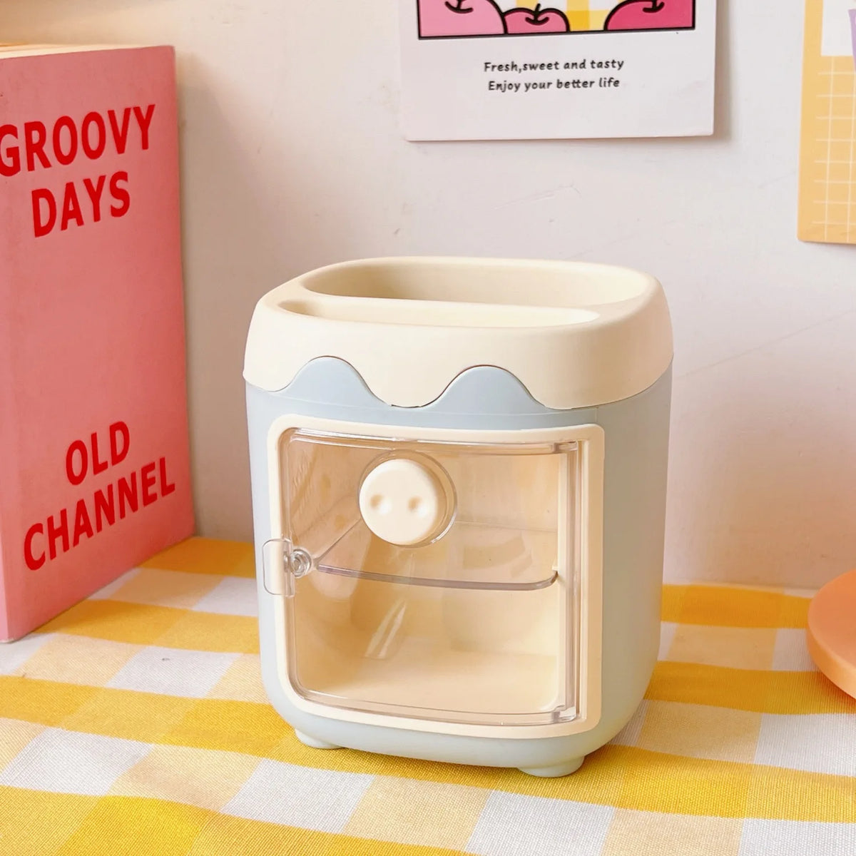 Kawaii Cartoon Desktop Pen Holder Organizer