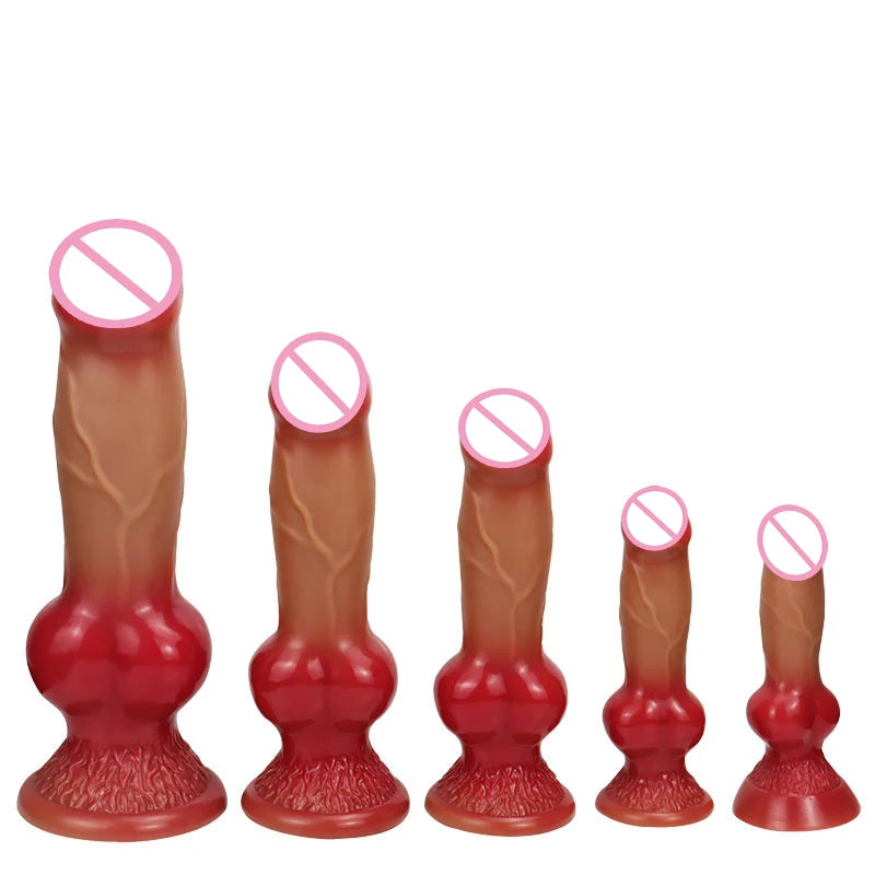S-XXL Silicone Animal Dog Dildo Realistic Big Penis Vaginal Anal Plug Thrust Adult Sex Toys For Women Men Masturbators Fake Dick