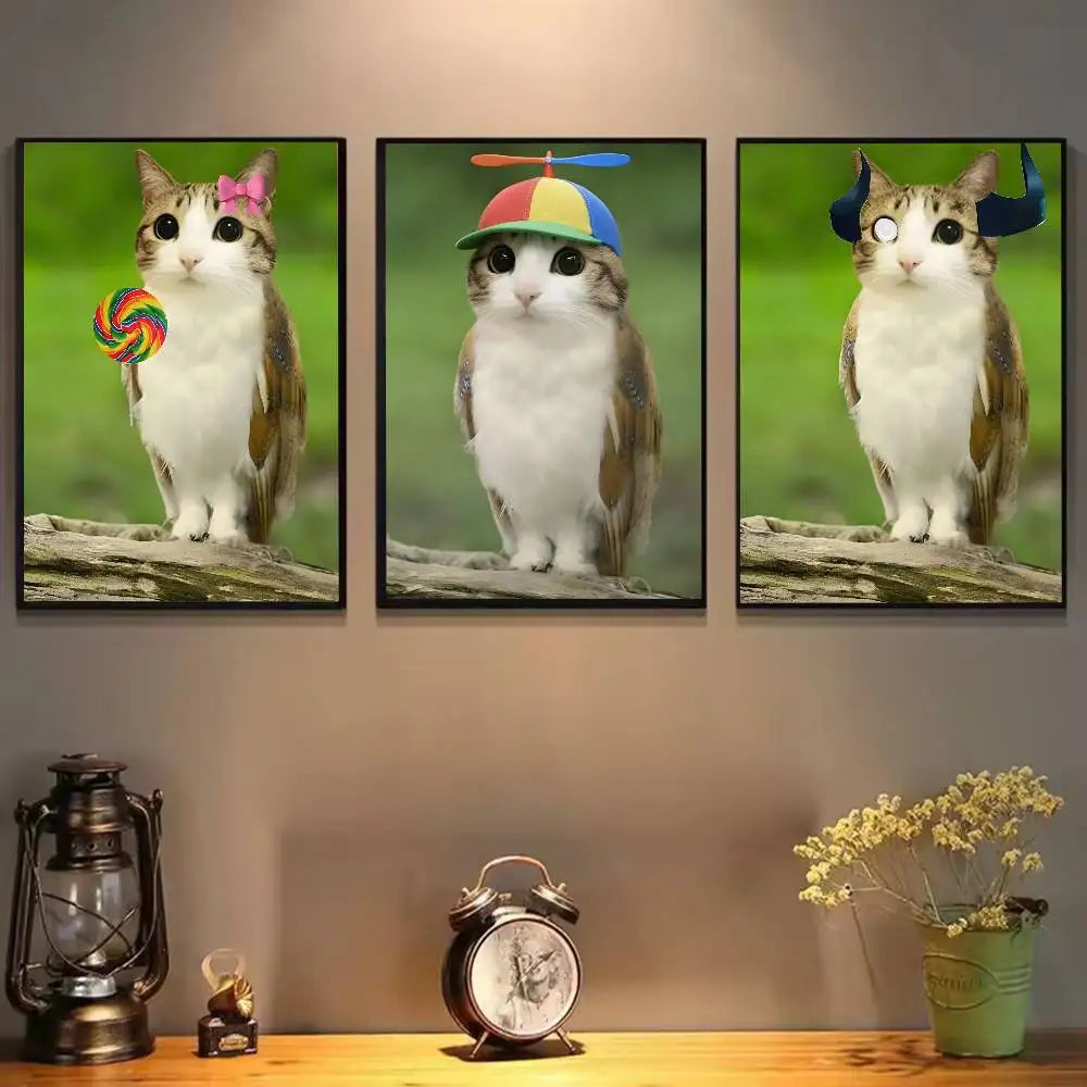 Cute Meowl Meme Waterproof Wall Poster