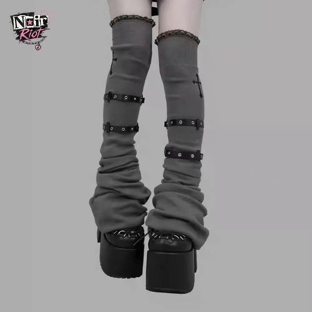 Jirai Kei Buckle & Lace Over-Knee Leg Warmers
