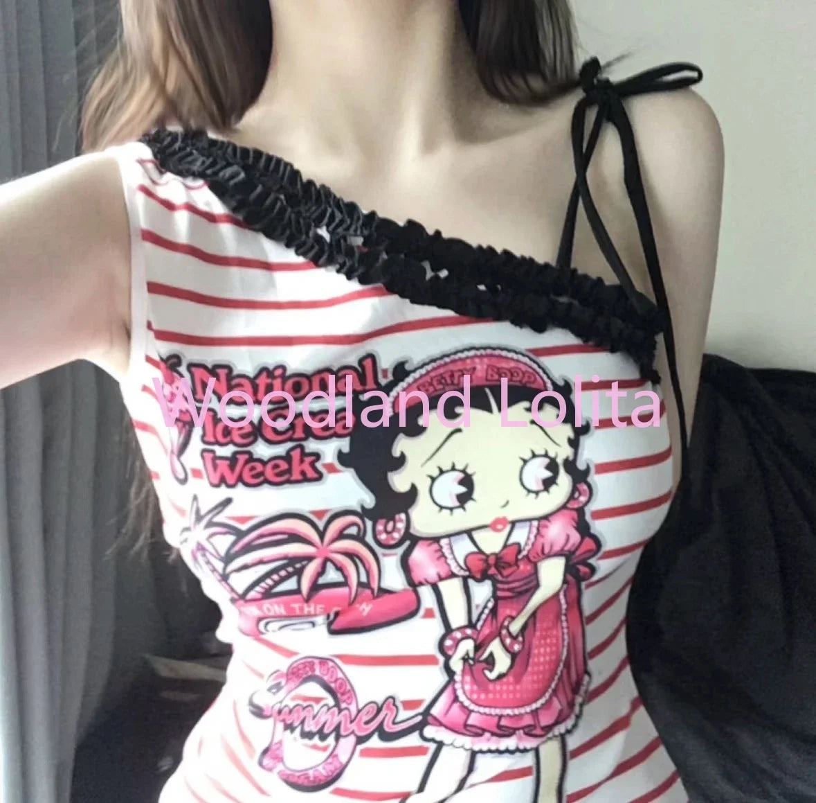 Striped Y2K Halter Camisole Crop Top
