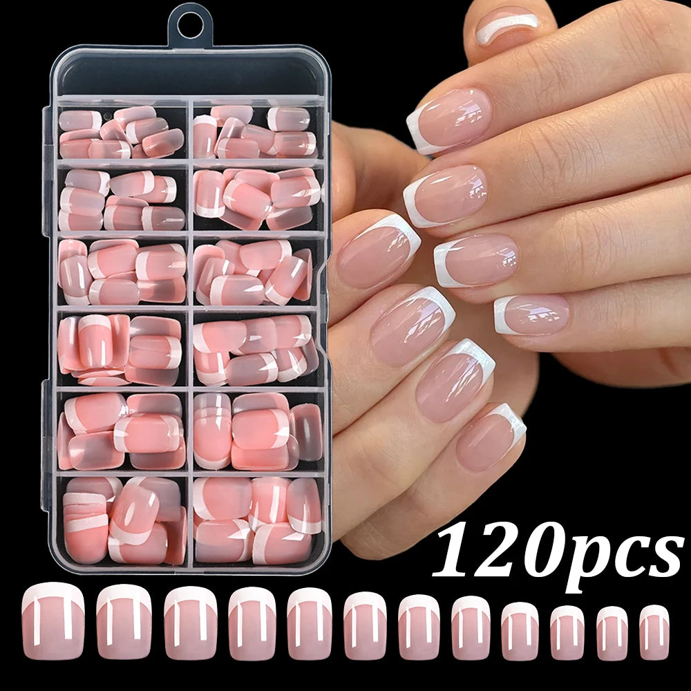 Light Pink Almond French Soft-Gel Nail Tips – 120/240/360 Pieces