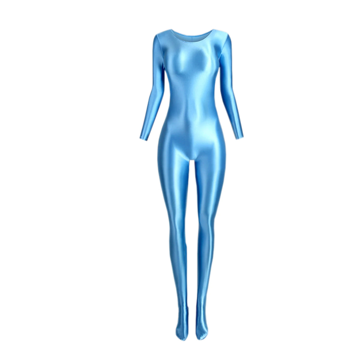 Women's Glossy Long-Sleeve Shaping Jumpsuit