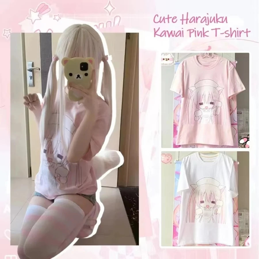 Cute Anime Print Y2K T-Shirt