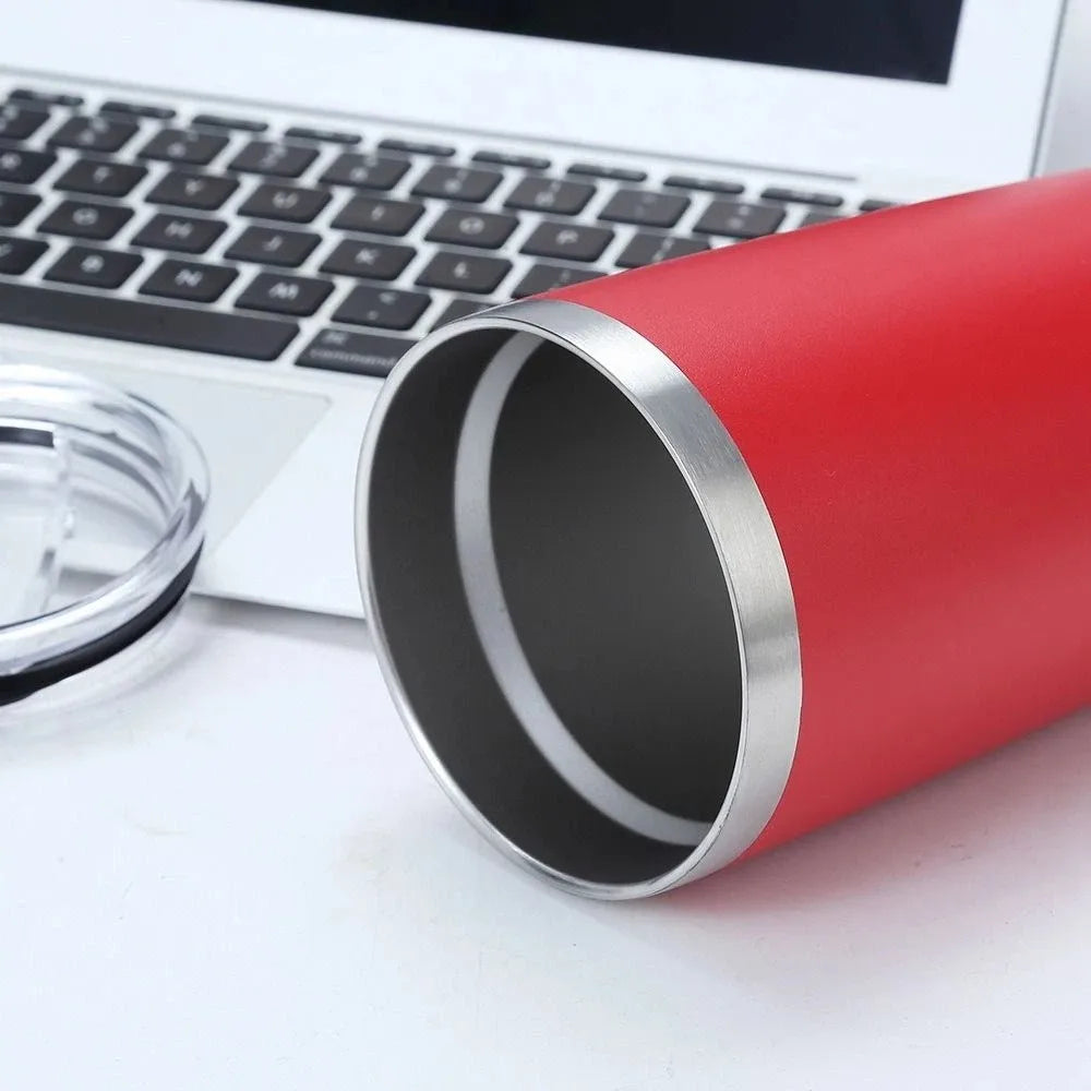 20oz Capacity Travel Insulated Tumbler Double-Walled with Lid Vehicle Mounted Water Bottle Leak Proof Vacuum Insulated