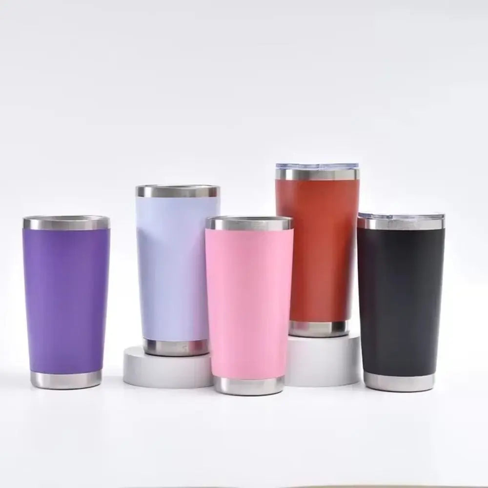 20oz Capacity Travel Insulated Tumbler Vacuum Insulated with Lid Vehicle Mounted Water Bottle BPA Free Double-Walled