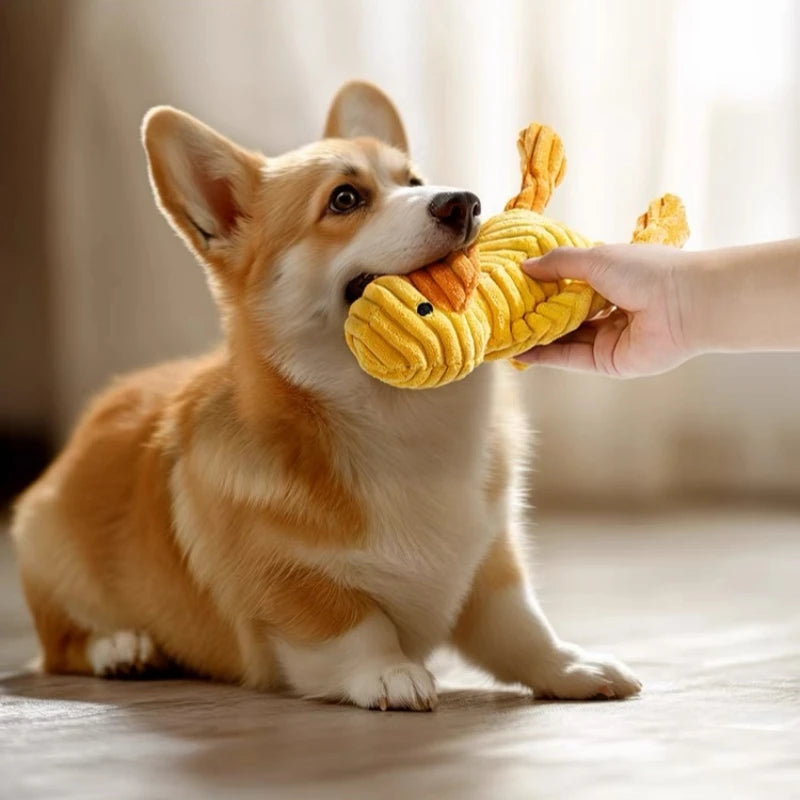 Corduroy Dog Toys Animal Plush Toys for Dog Squeaky Toys Dog Supplies Puppy Chew Toys Bite Resistant Dog Toys Pet Accessories