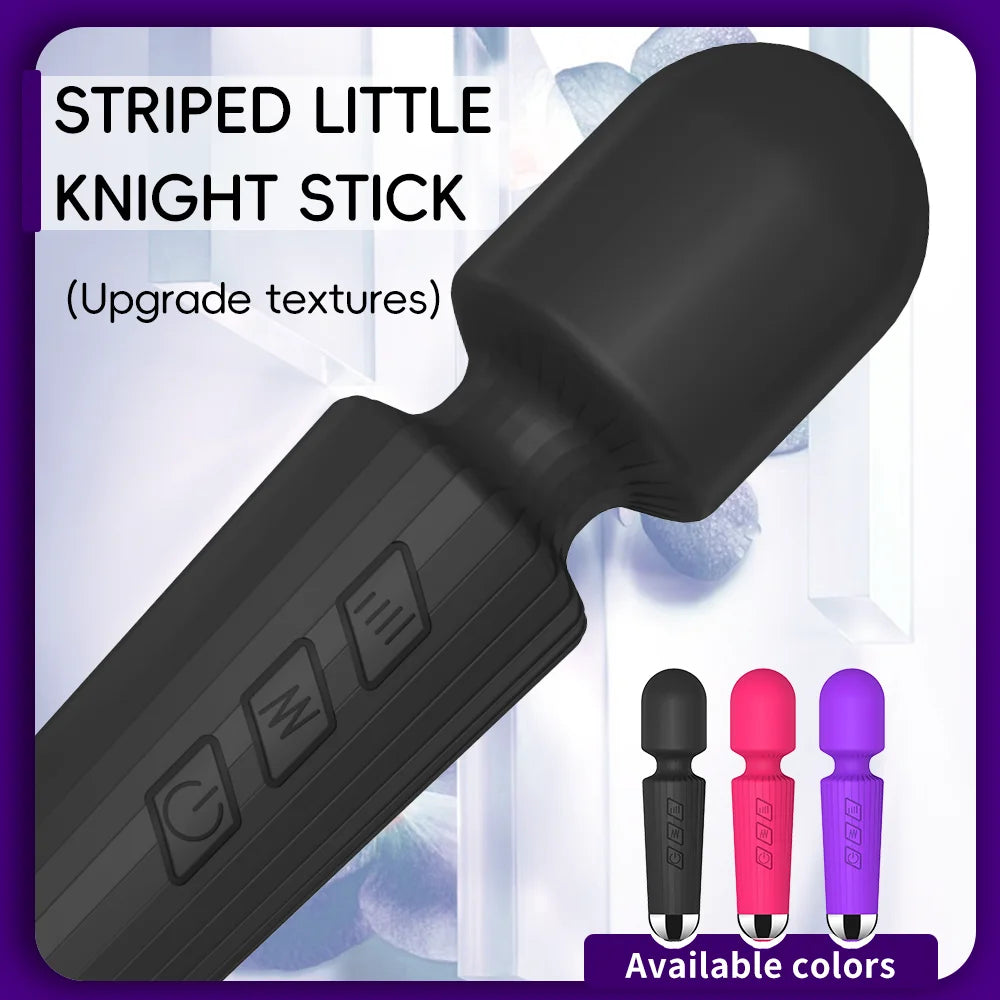 Waterproof Rechargeable Wand Vibrator – 20 Modes/8 Levels