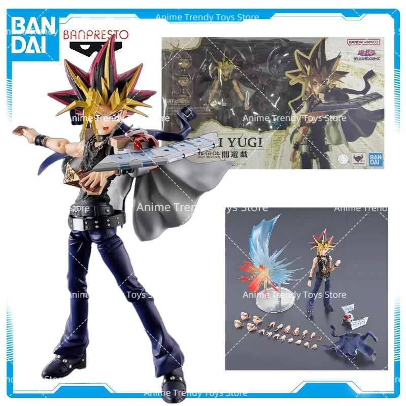 Original BANDAI S.H.Figuarts Yami Yugi Yu-Gi-Oh! Duel Monsters Action Toys Model Collection Anime Figurine Gift WY