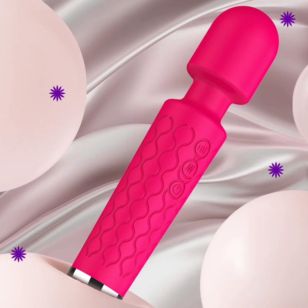 Waterproof Rechargeable Wand Vibrator – 20 Modes/8 Speeds