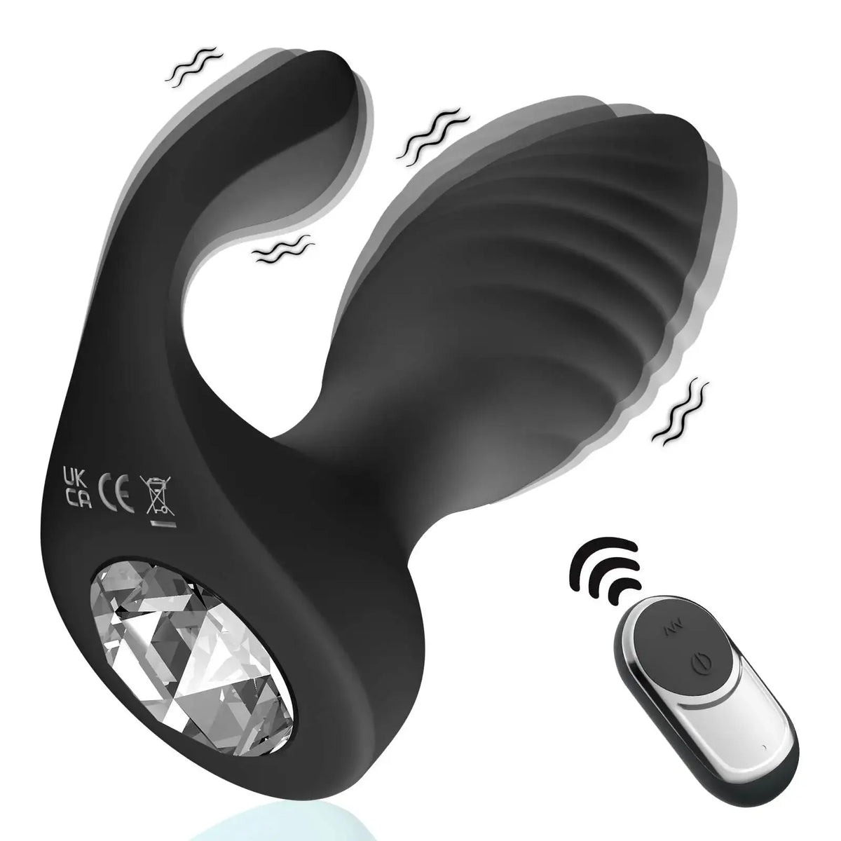 2-in-1 Remote Dual-Motor Crystal Anal Plug Vibrator