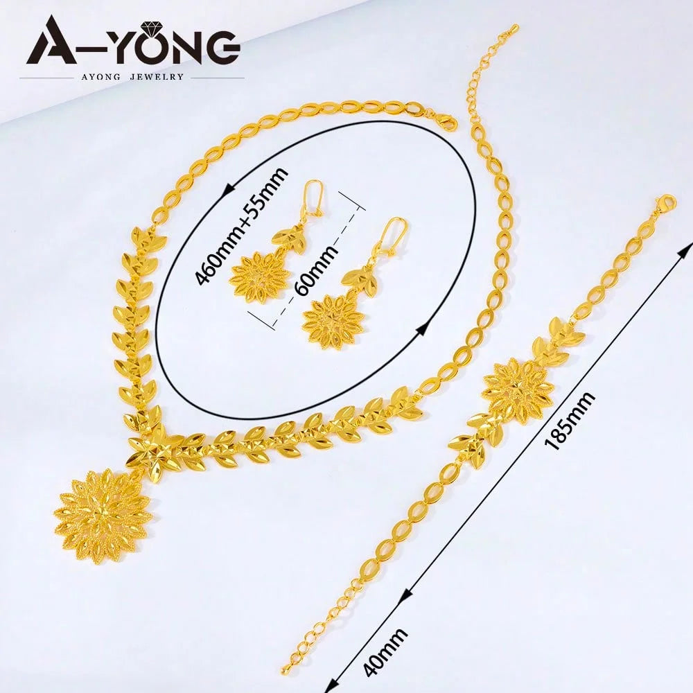 24K Gold-Plated Ethiopian-Inspired Bridal Jewelry Set