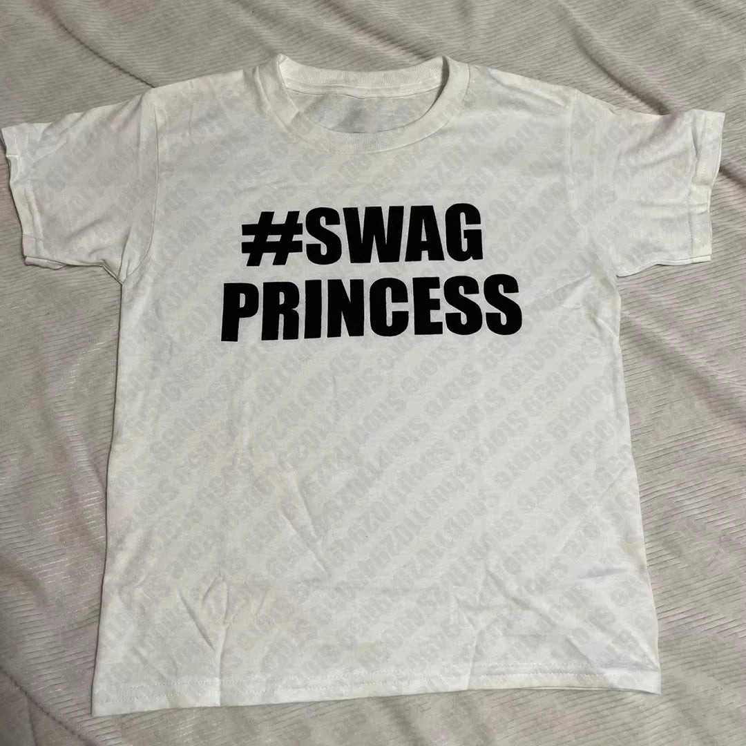 Retro Letter Print Y2K Baby Tee