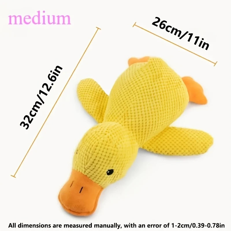 Yellow Duck Plush Squeaky Dog Toy