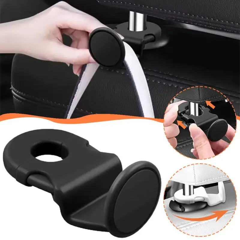 2-Piece Heavy-Duty Car Headrest Hooks