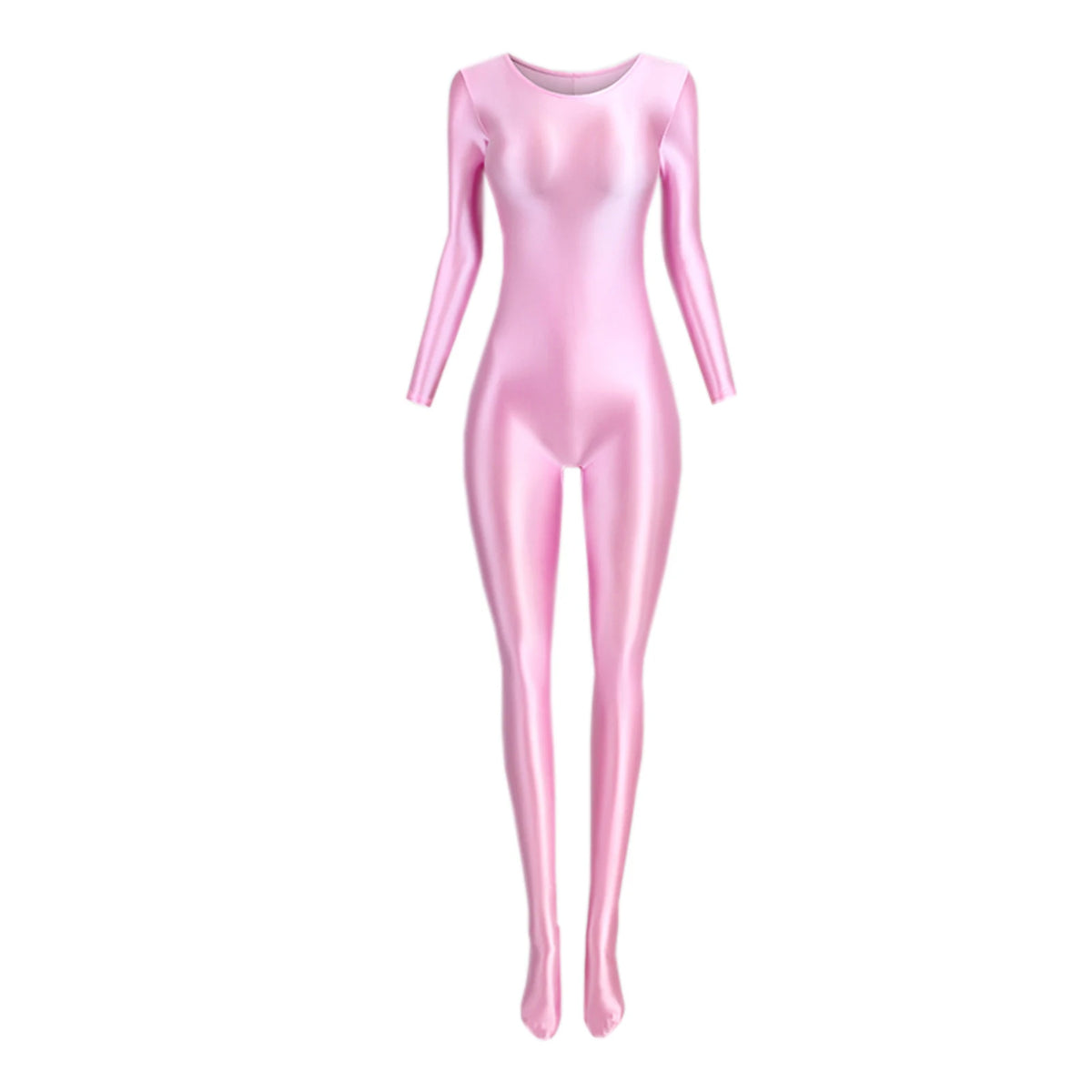 Women's Glossy Long-Sleeve Shaping Jumpsuit