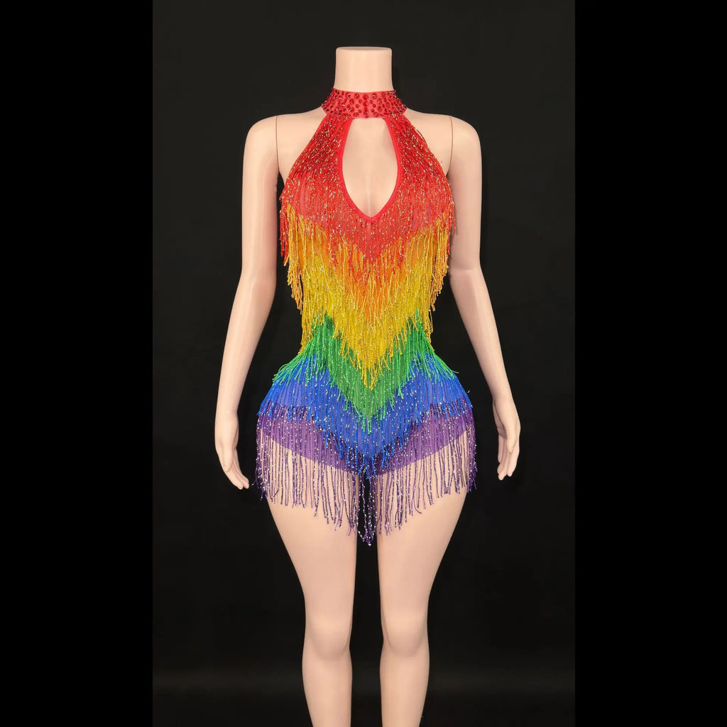 European and American Xia Hongyan Cross-border Flowy Nightclub Glittering Sexy Clothing One-Piece Dress Women's Evening Dress