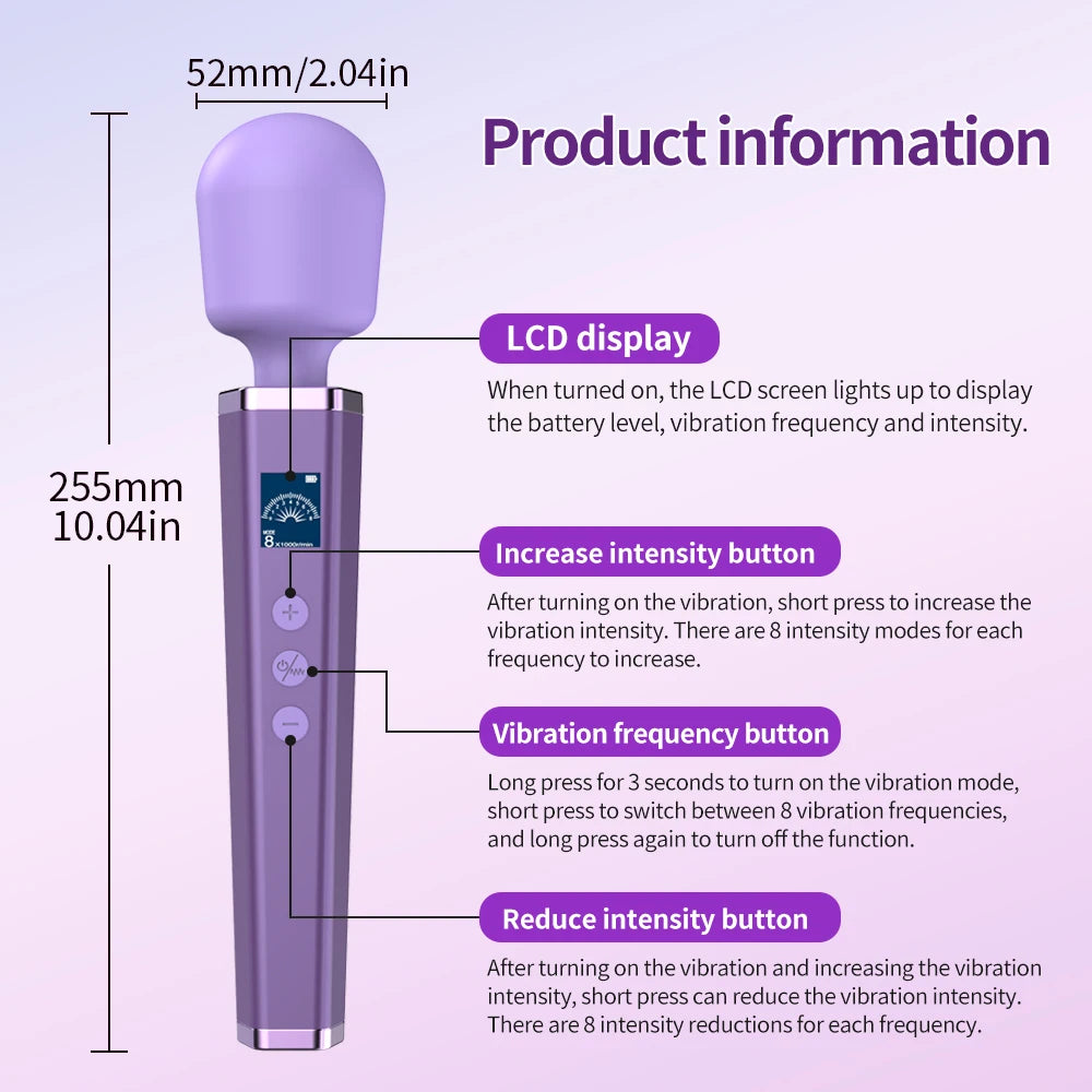 USB-Rechargeable Large Wand Vibrator