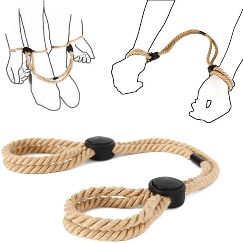 Adjustable BDSM Restraint Rope & Cuff Set