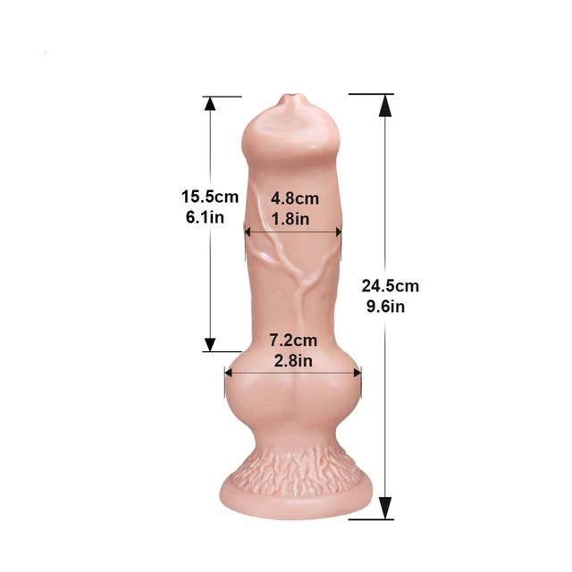 Large Animal-Style Dildo & Anal Plug with Suction Cup
