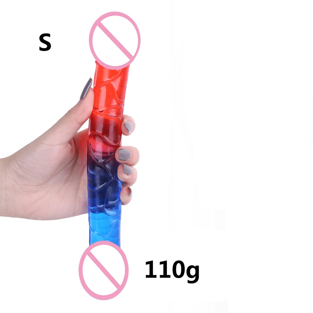 Double Ended Realistic Dildo Flexible Dildos Long Dong for Double Sided Anal Play G-spot Stimulator Sex Toys for Women Couple