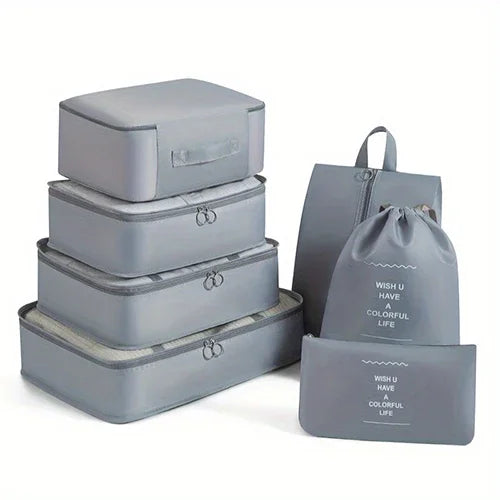 7-Piece Mesh Travel Packing Cube Set with Shoe Bag