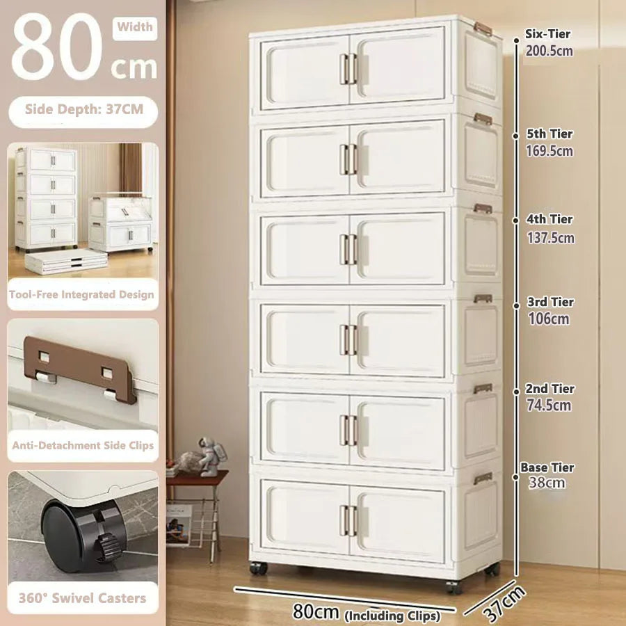 Foldable Multi-Drawer Storage Cabinet