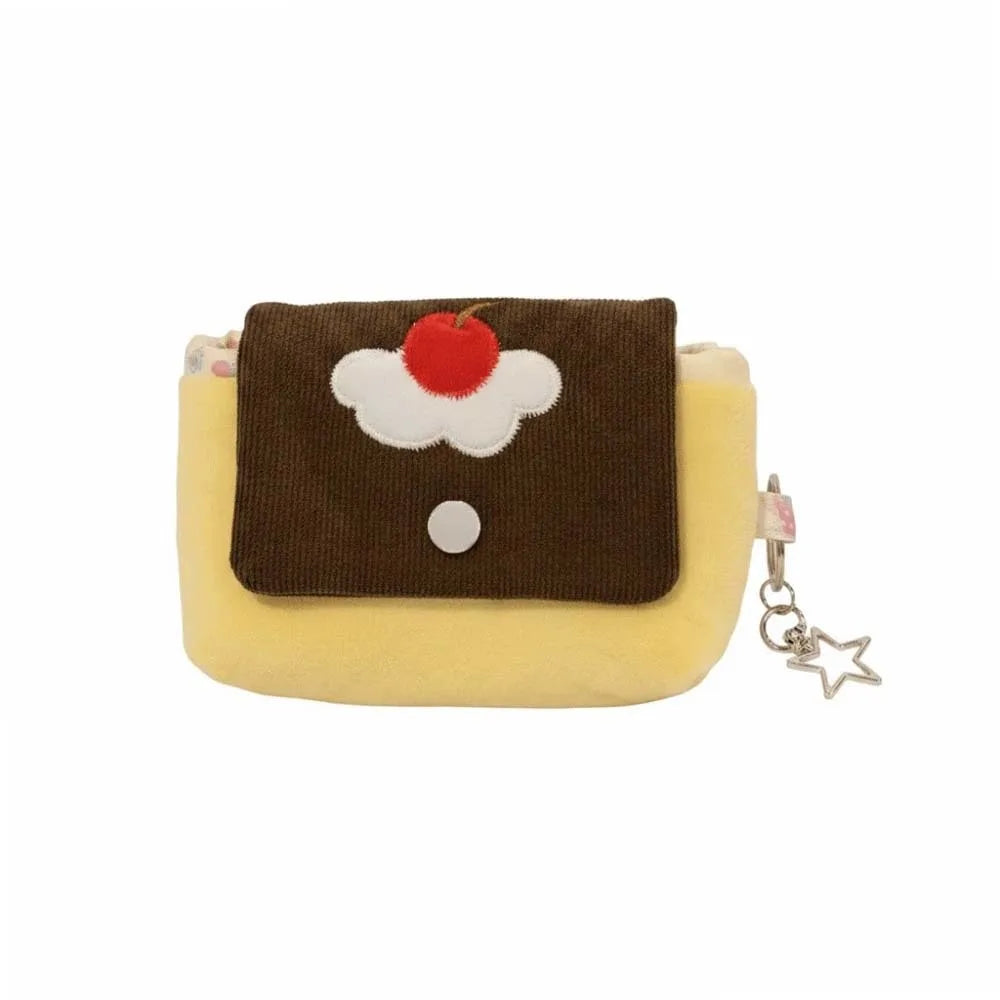 Cherry Pudding Corduroy Mini Coin Purse