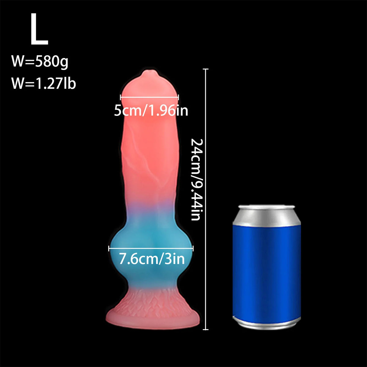 Luminous Knotted Animal-Style Dildo – 5 Sizes