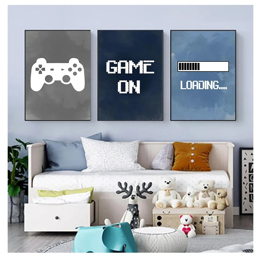 Boys’ Video Game Room Canvas Wall Art
