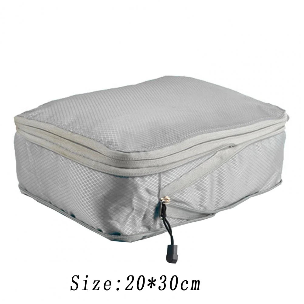 Compression Packing Cube Set with Zippered Storage Bags