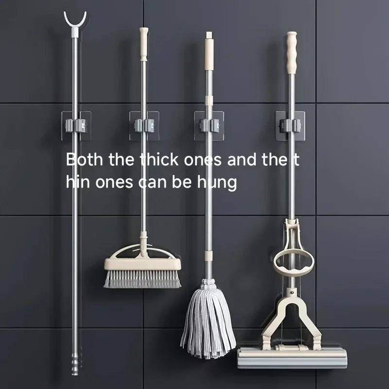 Wall-Mounted Mop, Broom & Utility Organizer