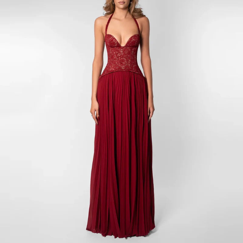 Women's Off-Shoulder Embroidered Maxi Dress