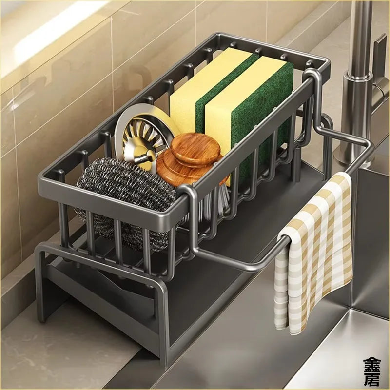 Tap-Mounted Kitchen Sink Spice & Utensil Shelf