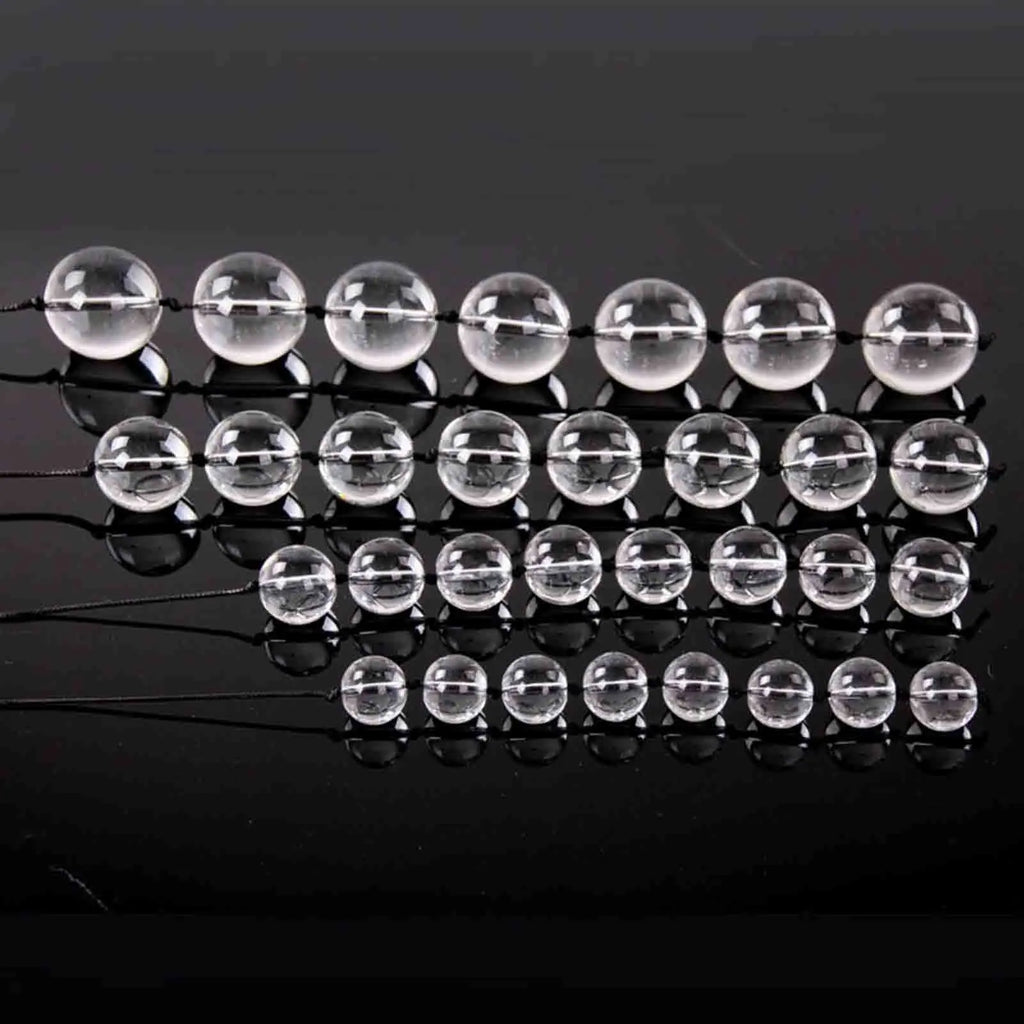 Transparent Glass Anal Bead Chain & Plug