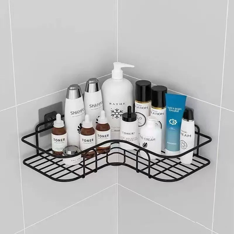 Punch-Free Iron Corner Shower Storage Basket